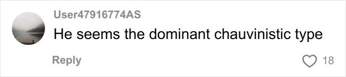 Comment from User47916774AS expressing an opinion on chauvinistic behavior in an online discussion.
