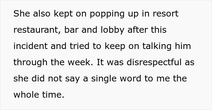 Text excerpt describing a woman causing tension by confronting her husband repeatedly after their argument.