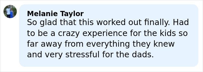 Facebook comment from Melanie Taylor expressing relief about four missing kids returned to their dad after mom’s doomsday abduction.