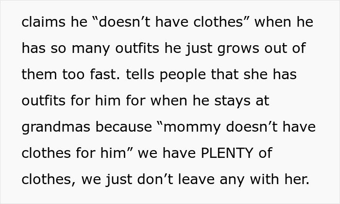 Text excerpt discussing a mom&rsquo;s joke about clothes leading to a woman considering calling CPS on her.