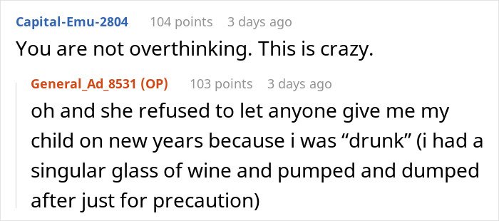 Reddit conversation about a mom&rsquo;s joke leading to threats of calling CPS on a woman over child custody concerns.