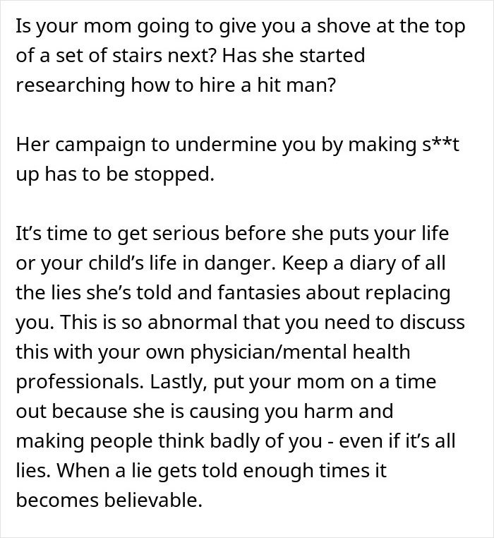 Text discussing serious concerns about a mom's harmful behavior and the need to protect children and involve CPS.