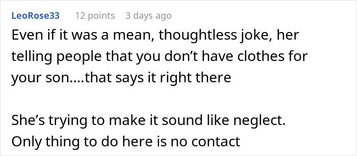 Screenshot of a Reddit comment discussing a mom's joke causing concern about neglect and CPS involvement in parenting.