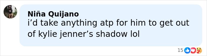 Comment about Timoth&eacute;e Chalamet's appearance discussing moving on from Kylie Jenner's shadow in a social media post.