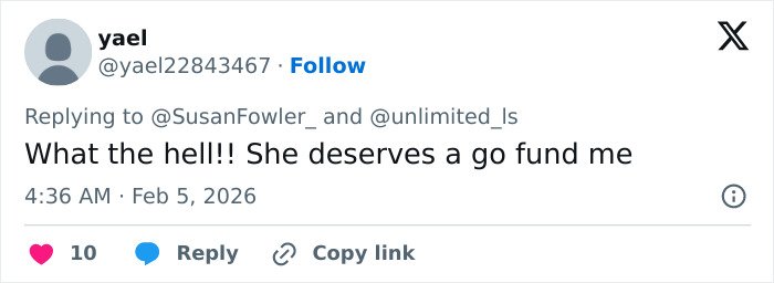 Screenshot of a social media comment expressing support for a vet tech charged and fired after rescuing an abandoned dog.