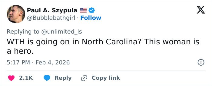Tweet by Paul A. Szypula commenting on a woman&rsquo;s heroic actions related to a vet tech rescuing an abandoned dog.