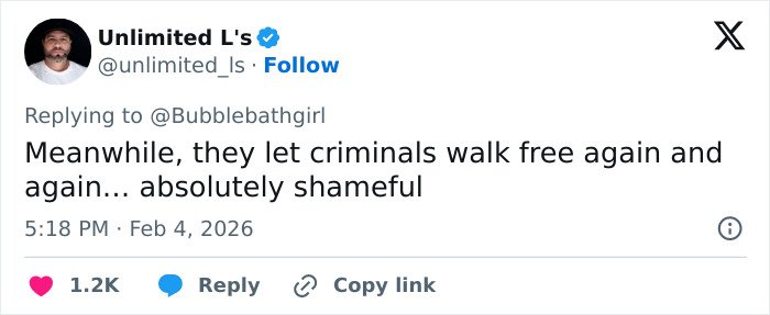 Tweet screenshot showing a user commenting on justice, alongside vet tech charged and fired after rescuing abandoned dog.