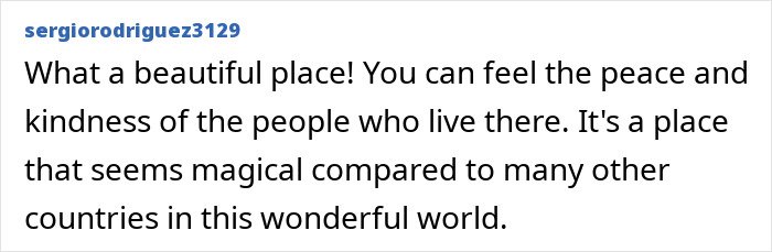 Comment praising the peaceful and kind residents of the world’s darkest island with a magical atmosphere.