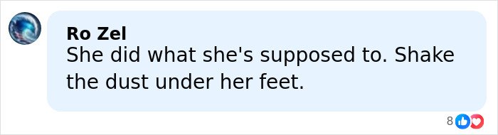 User comment text shown on a light blue background with a profile icon, discussing Melinda Gates and Epstein files allegations.