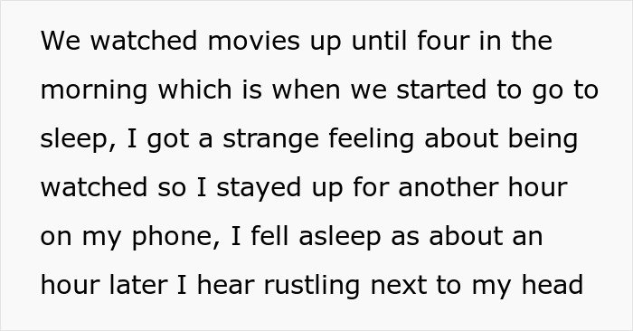 Text excerpt describing a creepy dad trying to lie his way out of trouble before ending up in jail.