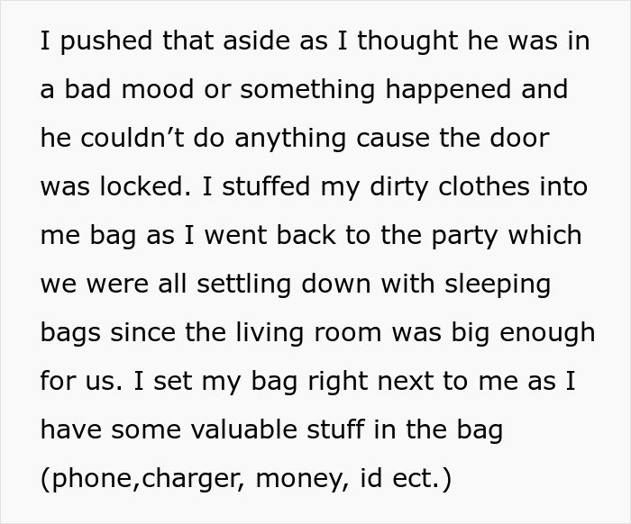 Text excerpt describing a dad trying to lie his way out of trouble, involving stealing and consequences leading to jail.