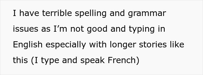 Text about someone admitting poor English spelling and grammar, relevant to creepy dad lying and landing in jail.