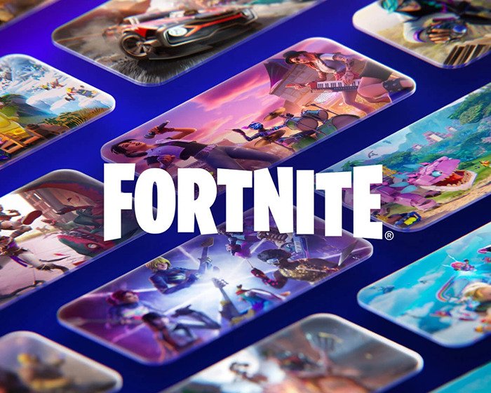 Fortnite game screens with characters and action scenes highlighting a viral theory about Epstein connection by sleuths.