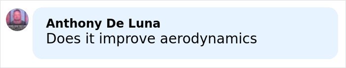 A social media comment by Anthony De Luna asking if injecting hyaluronic acid into the manhood improves aerodynamics.