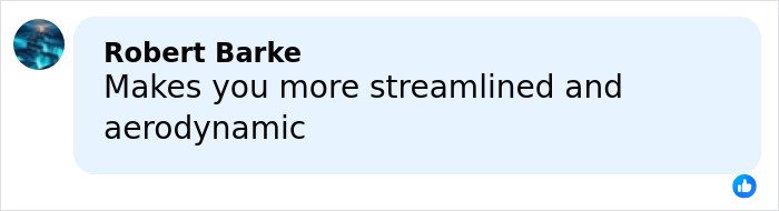 User comment by Robert Barke stating how injecting hyaluronic acid makes you more streamlined and aerodynamic.