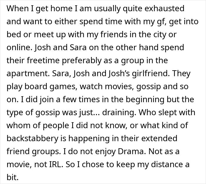 Man refusing to pay for a hotel to help his roommate lie to her conservative family about their stay.