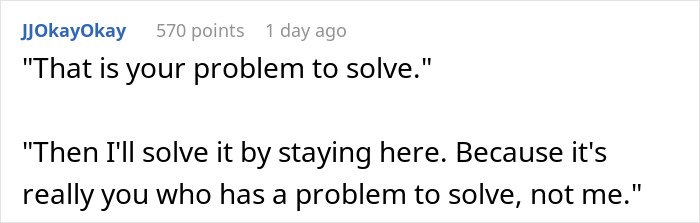 Screenshot of an online discussion where a user refuses to pay for a hotel to help roommate lie to conservative family.