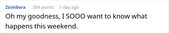 Screenshot of a Reddit comment expressing strong curiosity about the outcome of a situation involving a guy refusing to pay for a hotel.