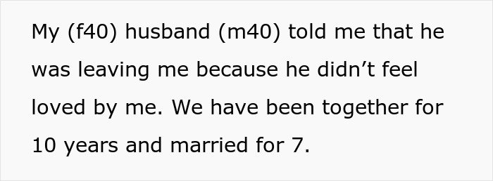 Text excerpt showing a woman venting about her husband leaving her despite trusting him and not feeling jealous.