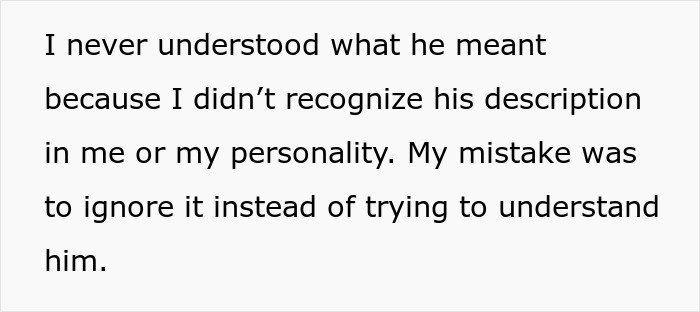 Text showing a woman venting about her husband leaving her due to trusting him and not getting jealous.
