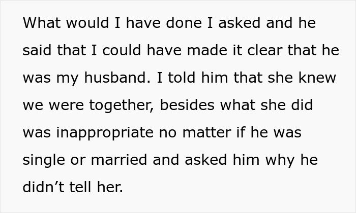 Text excerpt showing a woman venting about her husband leaving her due to trusting him and not getting jealous.