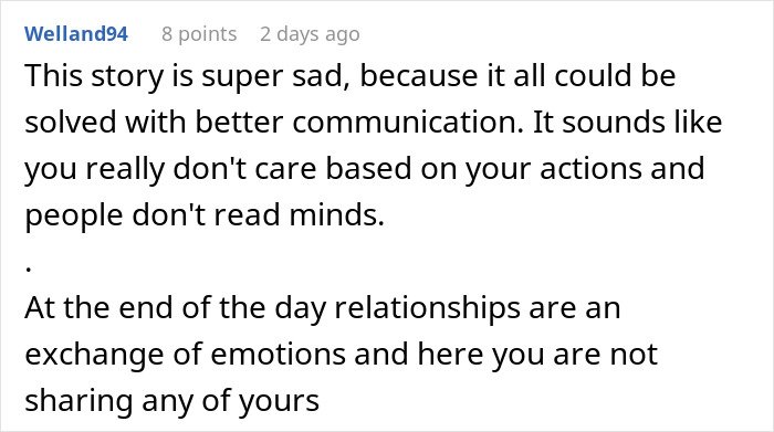 Comment about woman venting on husband leaving her due to trust and lack of jealousy affecting their relationship.