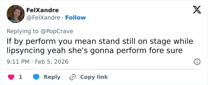 Tweet criticizing Mariah Carey's opening ceremony performance at the 2026 Winter Games for lipsyncing.