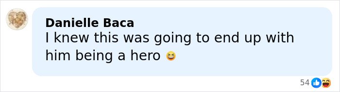 Comment section showing a user named Danielle Baca reacting to a post about a neighbor sharing crucial information with police.