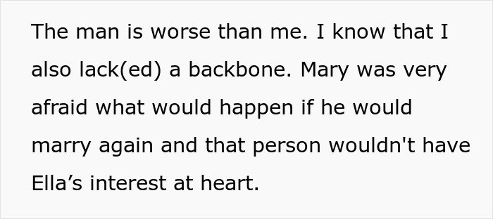 Text excerpt reflecting teen's view on stepmom's impact, showing tension over late mom's memory on wedding day.