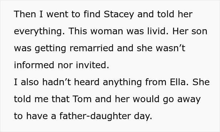 Text excerpt from a story about a teen confronting a stepmom over erasing their late mom’s memory on her wedding day.