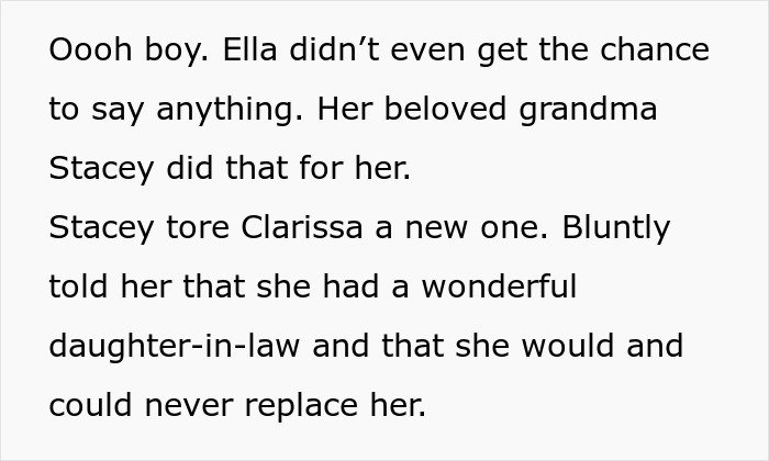 Text excerpt about teen confronting stepmom on wedding day to protect late mom’s memory and keep her miserable.