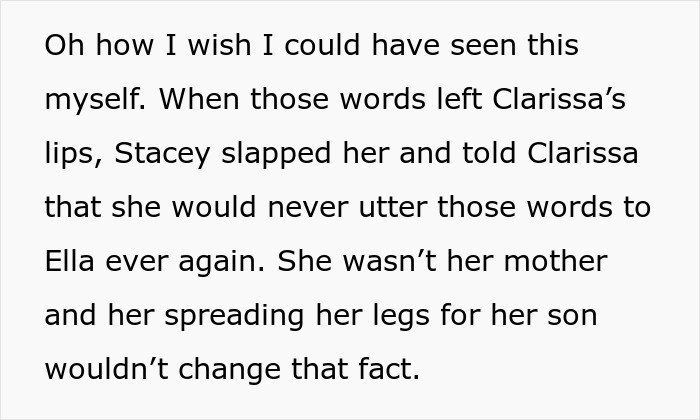 Text excerpt describing a teen confronting her stepmom to protect the late mom’s memory on the wedding day.