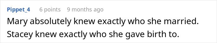 Text comment on social media about family tensions, highlighting a teen ensuring stepmom is miserable on wedding day.