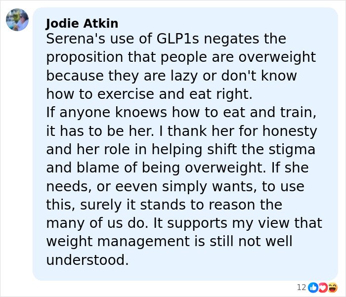 Comment on Serena Williams’ controversial weight loss transformation and backlash over Super Bowl ad.