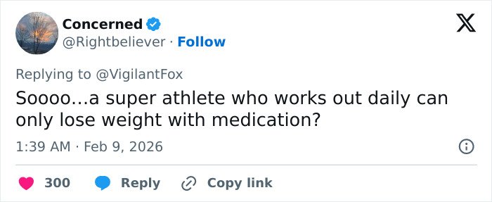 Tweet criticizing Serena Williams’ weight loss transformation and Super Bowl ad, sparking controversy online.