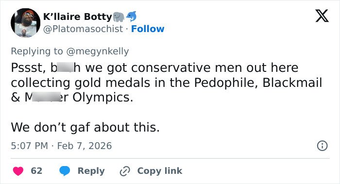 Tweet discussing conservative men amid controversy, relating to Imane Khelif and the Y chromosome gene admission.