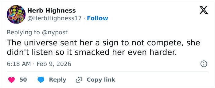 Tweet about Lindsey Vonn’s ICU stay and crash after Winter Olympics, highlighting the terrifying details and consequences.