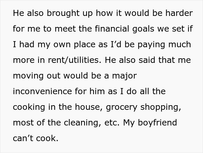 Text discussing a boyfriend giving his girlfriend up to a year to fix finances or he won’t marry her.