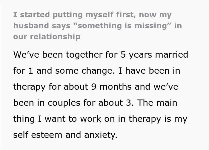 Text excerpt about a wife standing up for herself and addressing her husband taking advantage of her submissive nature.