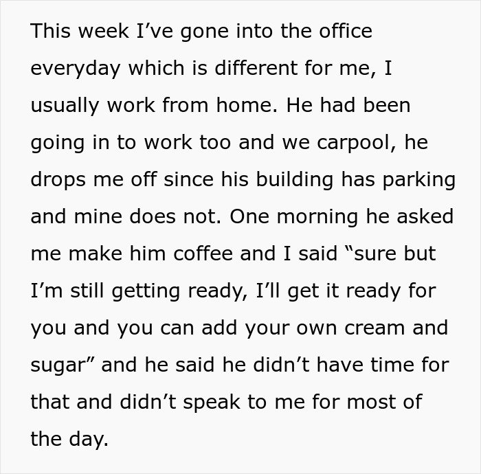 Text about man taking advantage of wife’s submissive nature and reacting negatively when she stands up for herself.