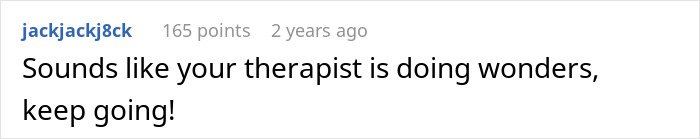 Screenshot of an online comment discussing a woman standing up against a man’s use of her submissive nature.