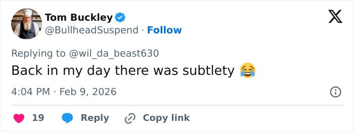 Screenshot of a tweet reacting humorously during heated debate about Super Bowl fans translating Bad Bunny's explicit lyrics.