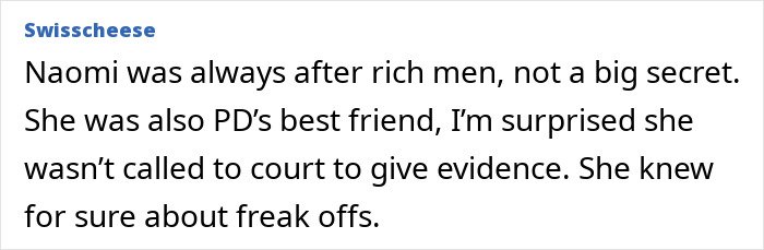 Comment screenshot discussing Naomi Campbell in Epstein files revealing Ghislaine Maxwell offered two playmates to her.