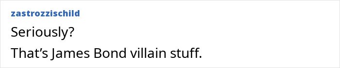 Comment text saying Seriously? That&rsquo;s James Bond villain stuff, related to sulfuric acid purchase for Epstein Island FBI probe news.