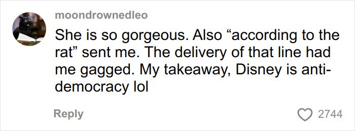 Social media comment criticizing Disney, related to the ex-Disneyland Evil Queen and her controversial firing.