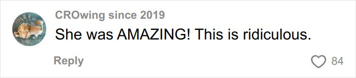 Comment on social media saying she was amazing and calling the controversial firing ridiculous related to Ex-Disneyland Evil Queen.