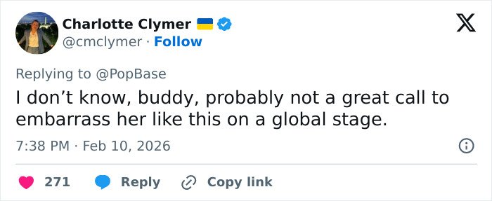 Tweet by Charlotte Clymer responding to a comment about an Olympic medalist&rsquo;s cheating confession after medal victory.