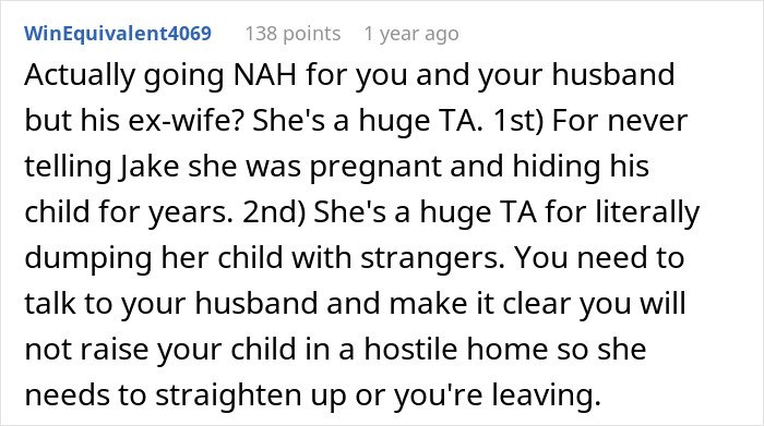 Comment from a user discussing a man’s marriage on the rocks after learning he has a 12-year-old daughter hidden from him.