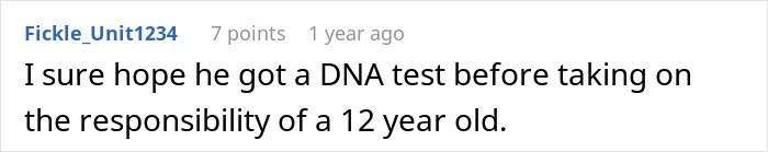 Screenshot of an online comment discussing the man's marriage on the rocks after learning he has a 12-year-old daughter.