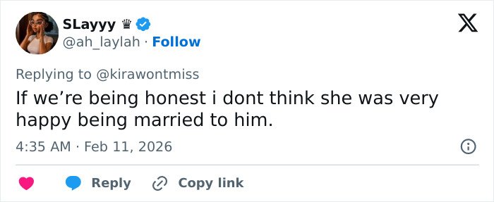 Tweet from user SLayyy sharing opinion on Erika Kirk’s relationship with Charlie after office changes caught fans’ attention.